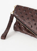 Load image into Gallery viewer, Roxanne Leather Clutch in Brown